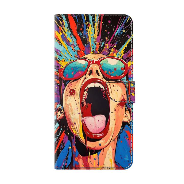 For iPhone 16 Pro Max Crystal-Like Painted Vegan Leather Phone Case