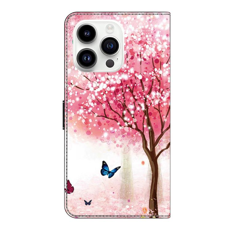 For iPhone 16 Pro Max Crystal-Like Painted Vegan Leather Phone Case