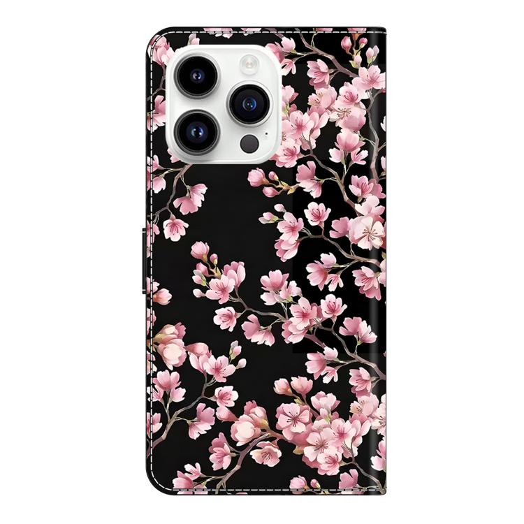 For iPhone 16 Pro Max Crystal-Like Painted Vegan Leather Phone Case