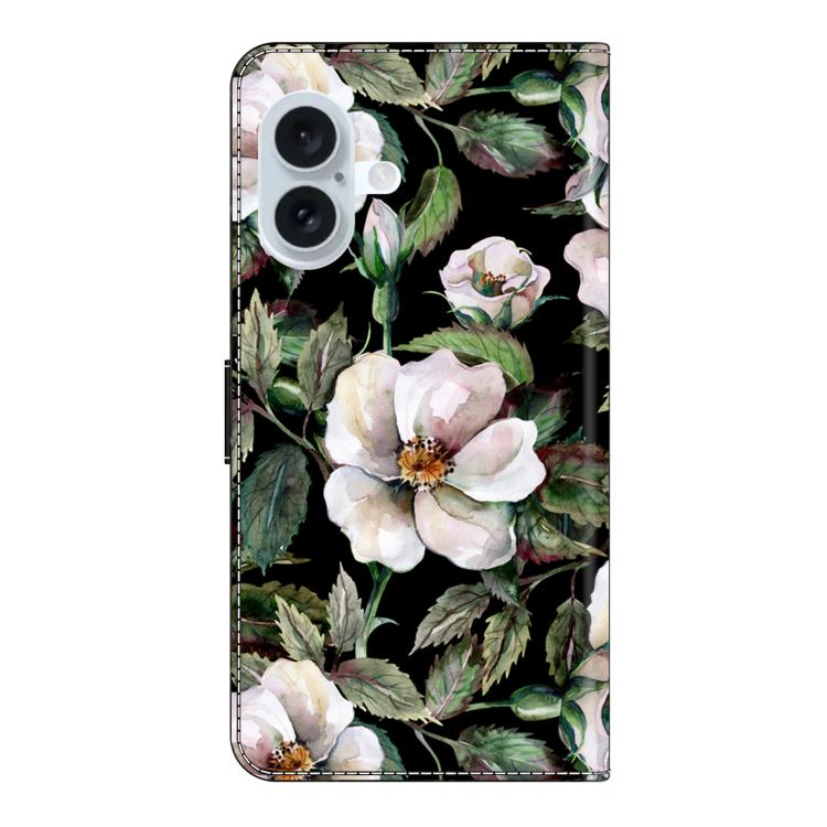 For iPhone 16 Plus Crystal-Like Painted Vegan Leather Phone Case