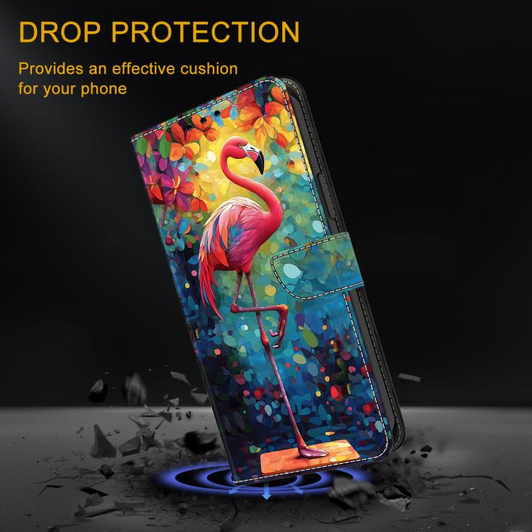 For iPhone 16 Plus Crystal-Like Painted Vegan Leather Phone Case