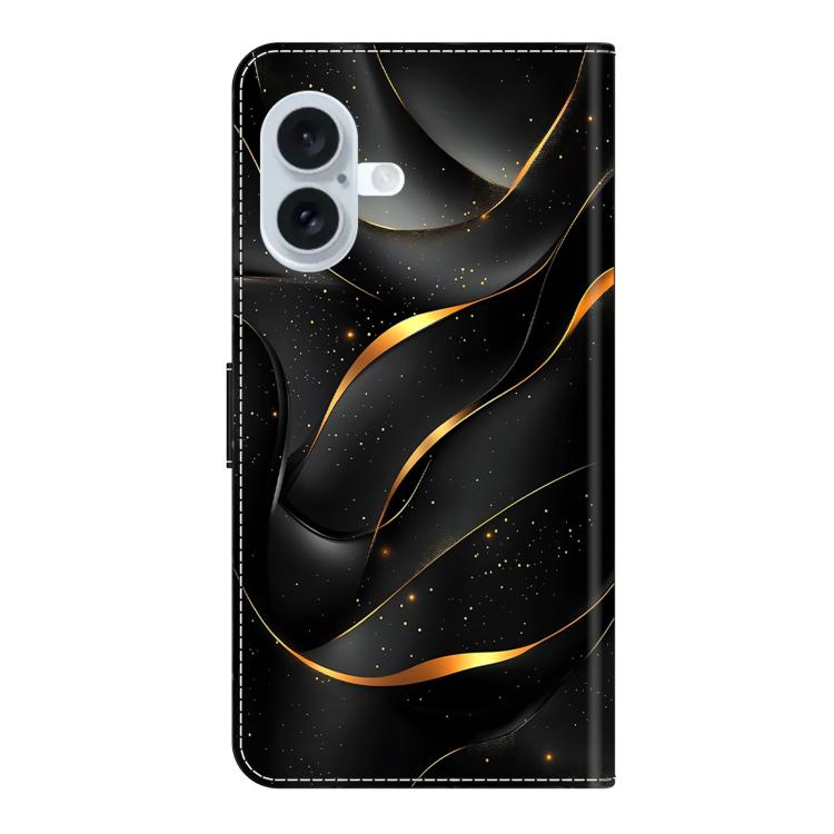 For iPhone 16 Plus Crystal-Like Painted Vegan Leather Phone Case