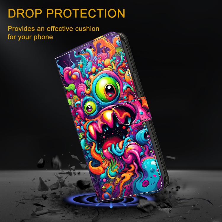 For iPhone 16 Plus Crystal-Like Painted Vegan Leather Phone Case