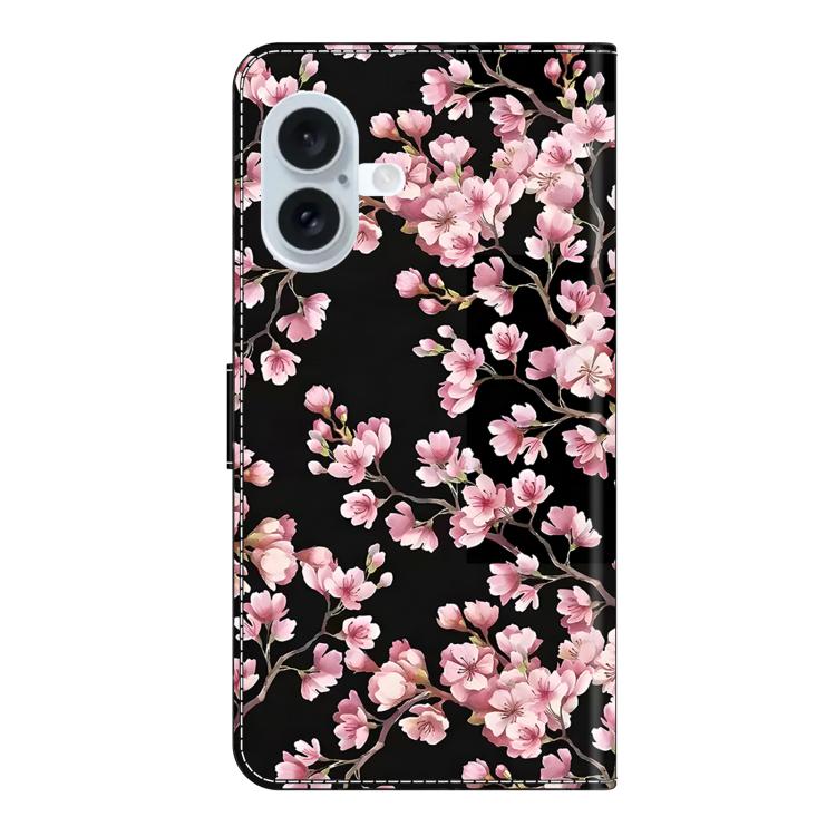For iPhone 16 Plus Crystal-Like Painted Vegan Leather Phone Case