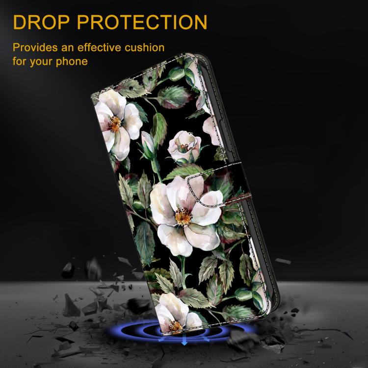 For iPhone 15 Crystal-Like Painted Vegan Leather Phone Case