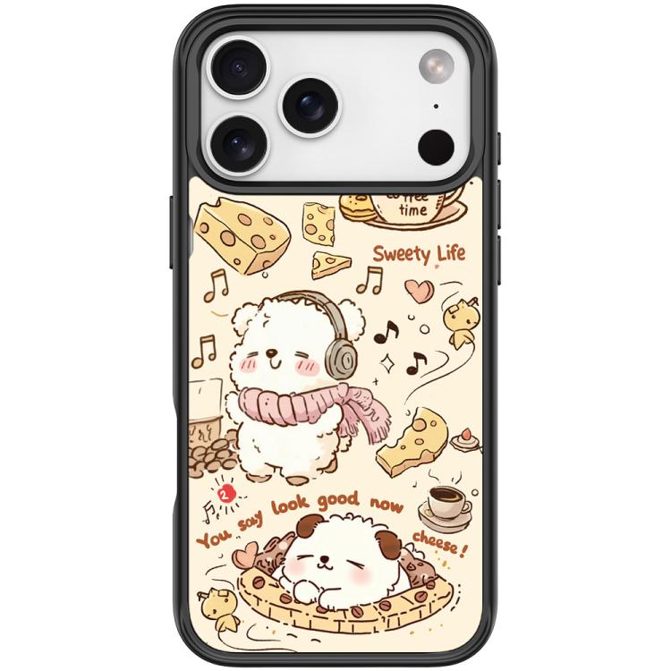 For iPhone 17 Pro Adorable Coffee Cat Pattern Magnetic Phone Case