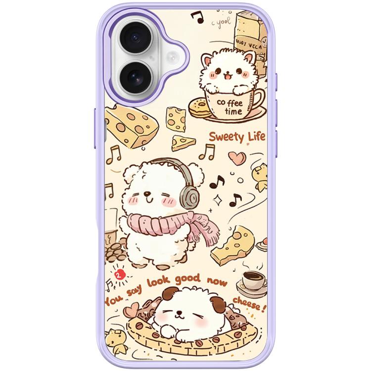 For iPhone 17 Adorable Coffee Cat Pattern Magnetic Phone Case