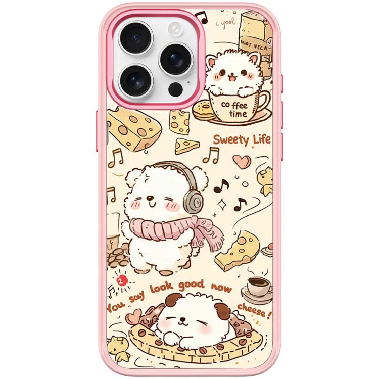 For iPhone 15 Pro Max Adorable Coffee Cat Pattern Magnetic Phone Case