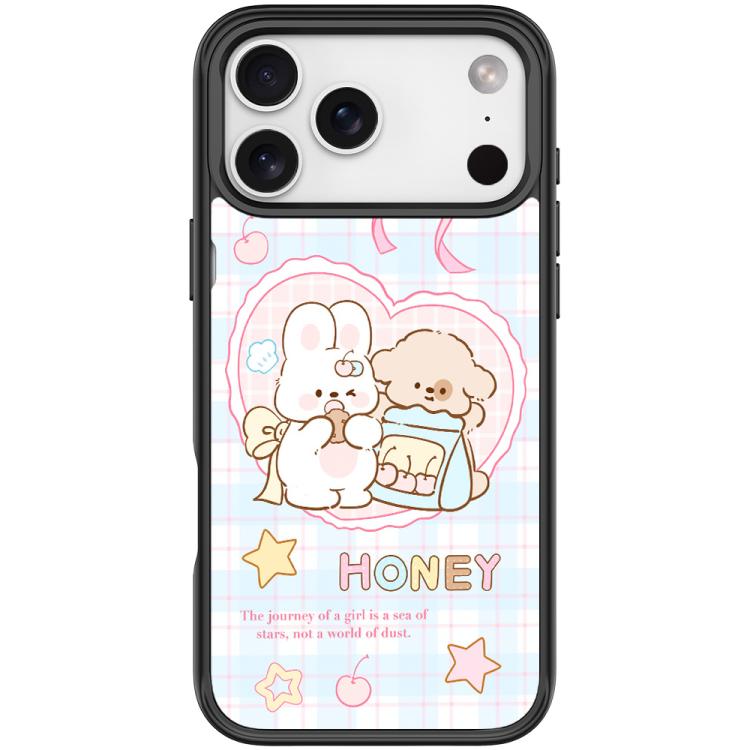 For iPhone 17 Pro Adorable Love Rabbit Pattern Magnetic Phone Case