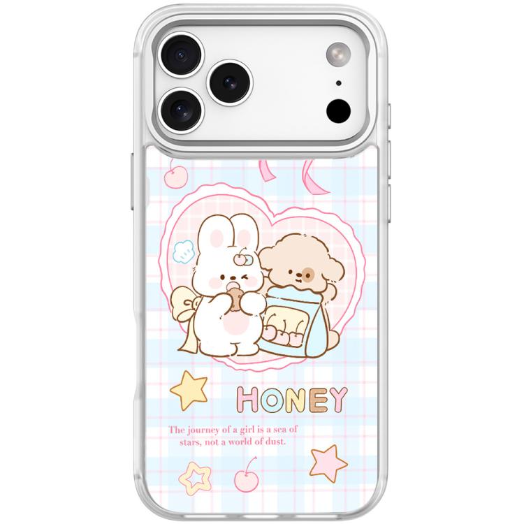 For iPhone 17 Pro Adorable Love Rabbit Pattern Magnetic Phone Case