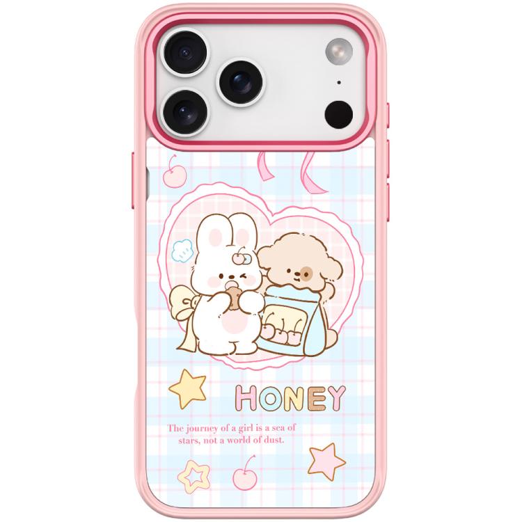 For iPhone 17 Pro Adorable Love Rabbit Pattern Magnetic Phone Case