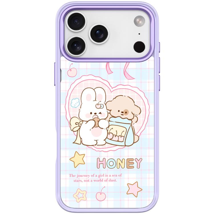 For iPhone 17 Pro Adorable Love Rabbit Pattern Magnetic Phone Case