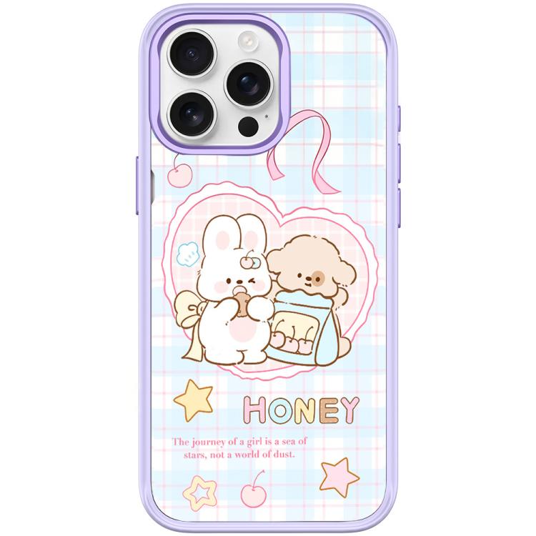 For iPhone 15 Pro Adorable Love Rabbit Pattern Magnetic Phone Case
