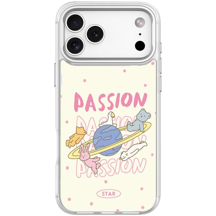 For iPhone 17 Pro Max White Planet Pattern Magnetic Phone Case