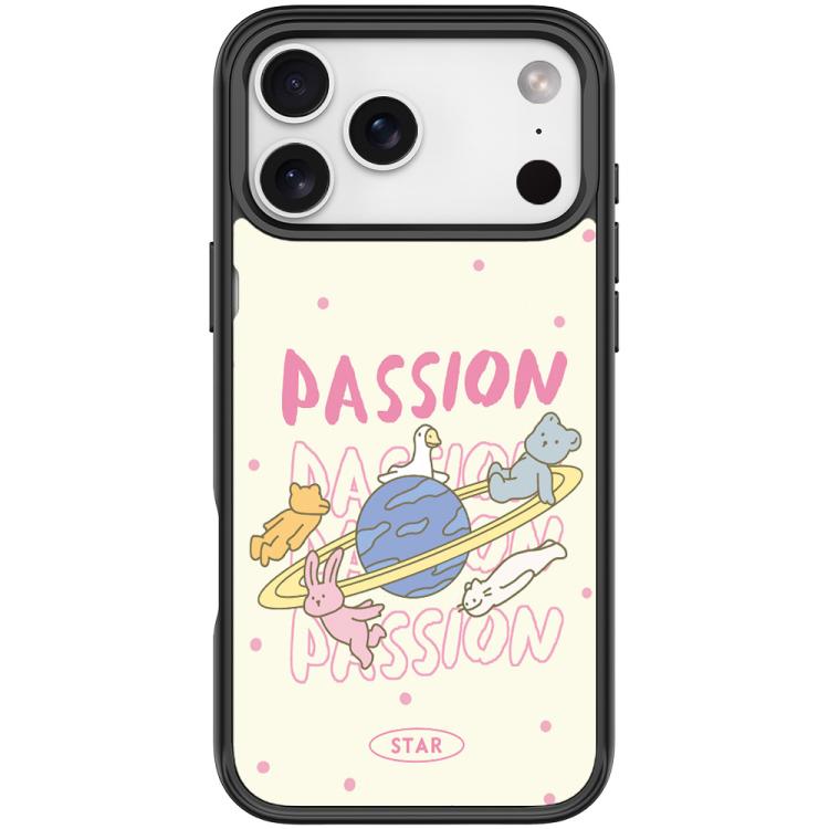 For iPhone 17 Pro White Planet Pattern Magnetic Phone Case