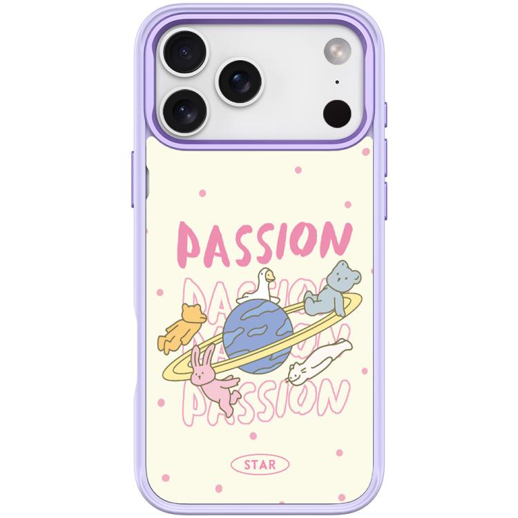 For iPhone 17 Pro White Planet Pattern Magnetic Phone Case