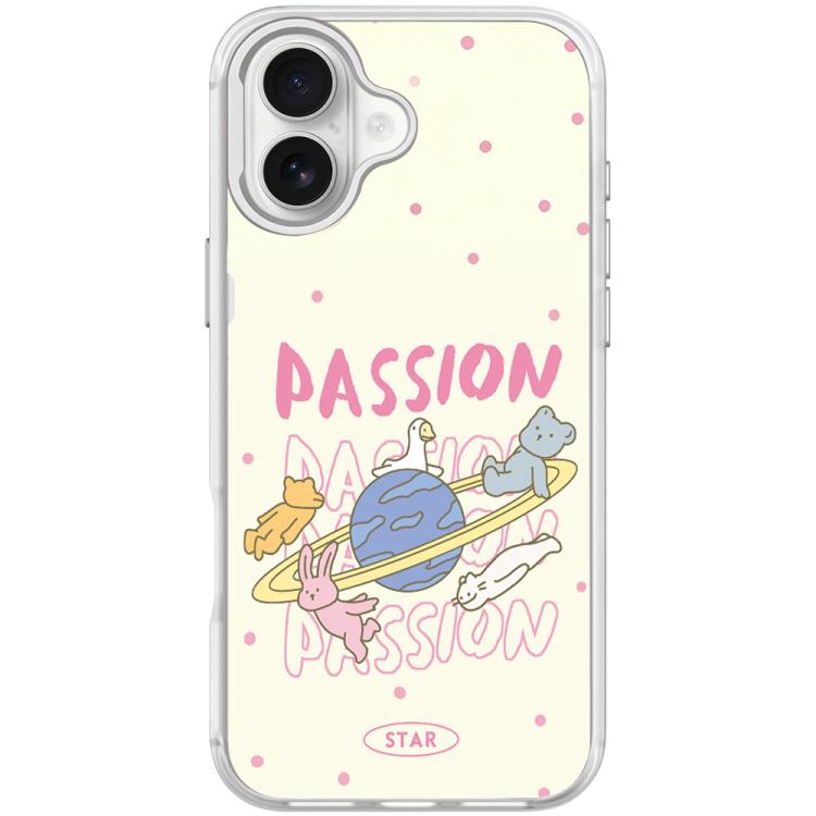 For iPhone 17 White Planet Pattern Magnetic Phone Case