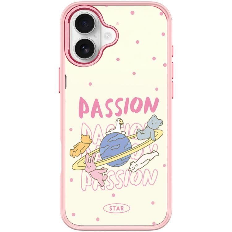 For iPhone 17 White Planet Pattern Magnetic Phone Case
