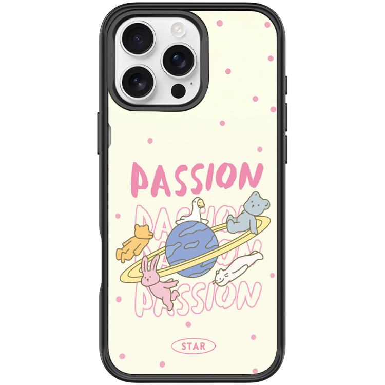 For iPhone 16 Pro Max White Planet Pattern Magnetic Phone Case