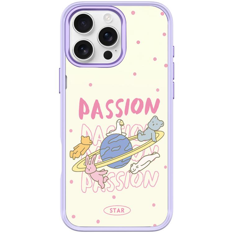 For iPhone 16 Pro White Planet Pattern Magnetic Phone Case