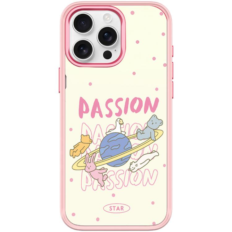 For iPhone 15 Pro Max White Planet Pattern Magnetic Phone Case