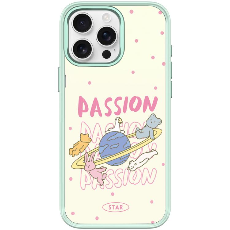 For iPhone 15 Pro Max White Planet Pattern Magnetic Phone Case