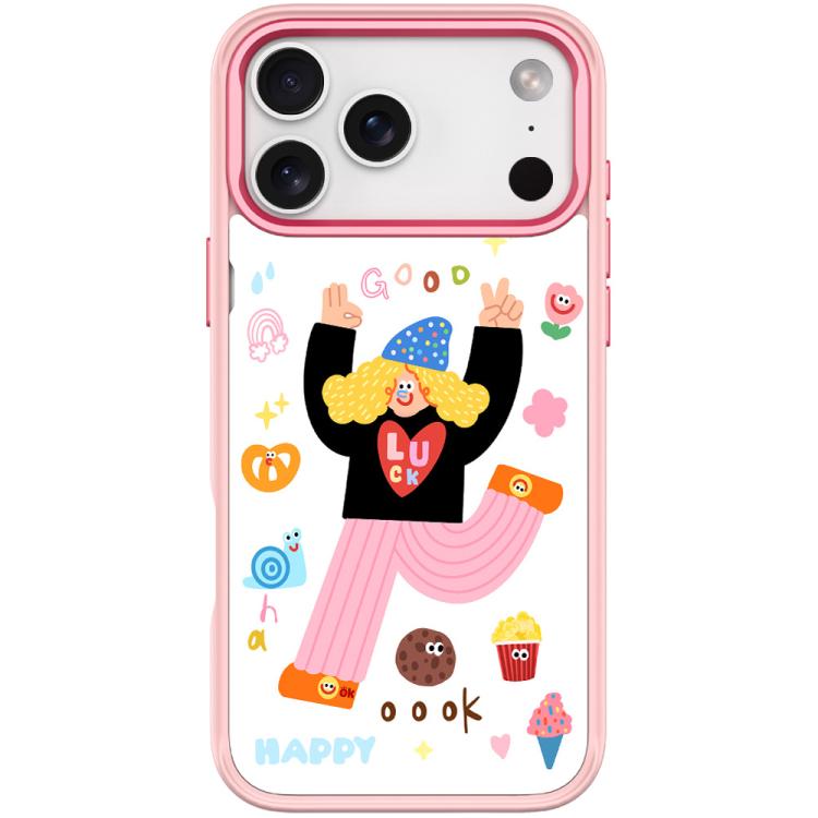 For iPhone 17 Pro Max Little Girl and Good Text Pattern Magnetic Phone Case