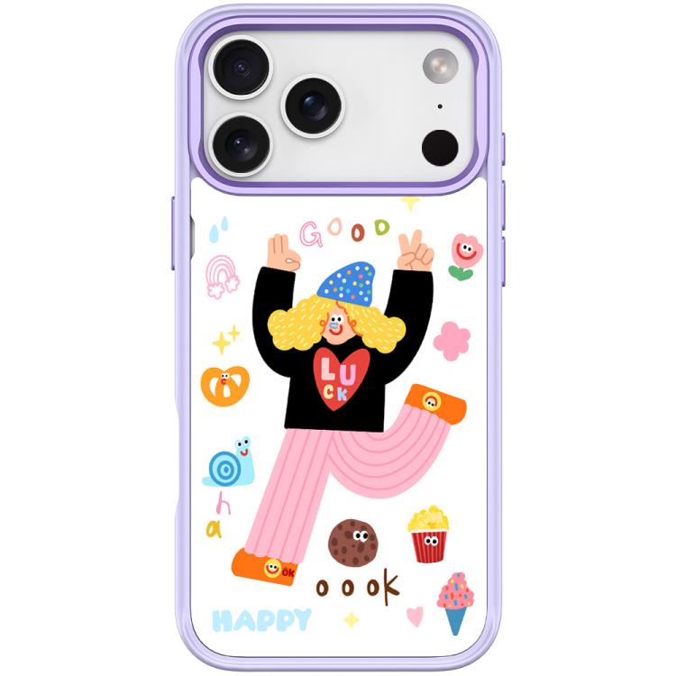 For iPhone 17 Pro Max Little Girl and Good Text Pattern Magnetic Phone Case