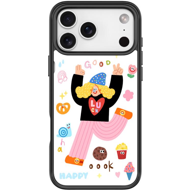 For iPhone 17 Pro Little Girl and Good Text Pattern Magnetic Phone Case