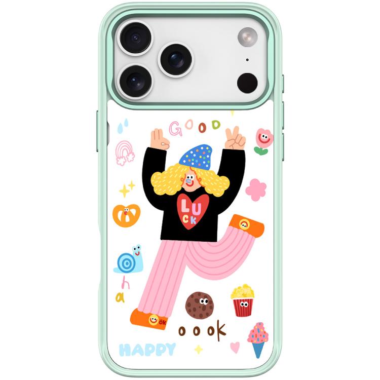 For iPhone 17 Pro Little Girl and Good Text Pattern Magnetic Phone Case