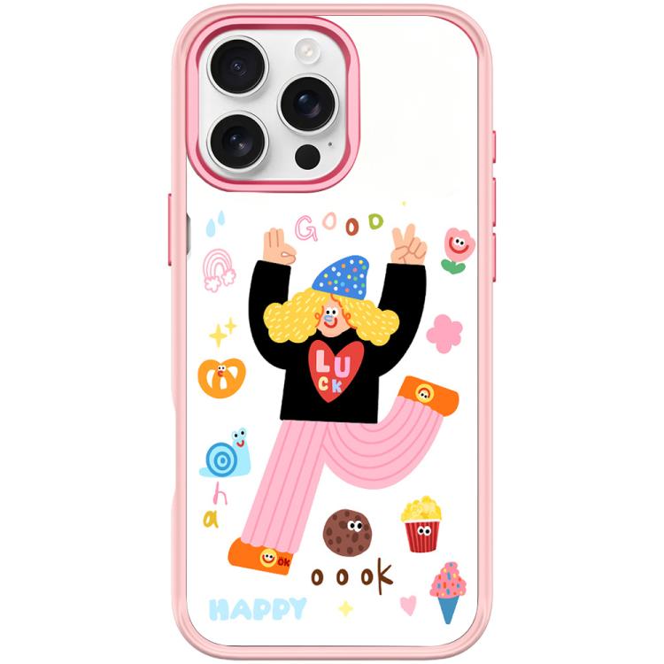 For iPhone 16 Pro Max Little Girl and Good Text Pattern Magnetic Phone Case