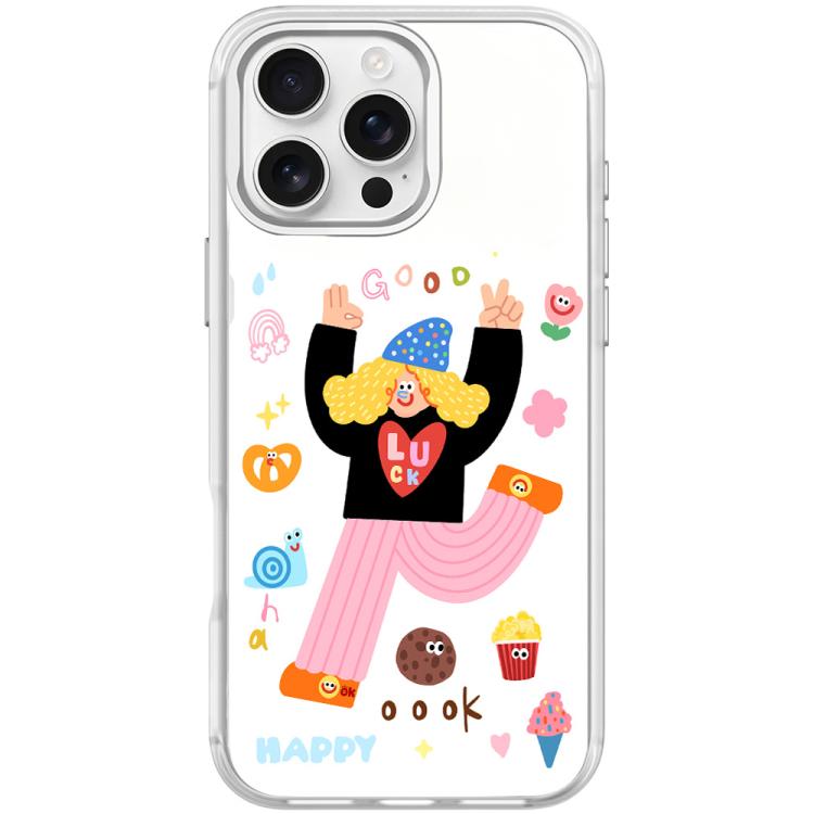For iPhone 16 Pro Little Girl and Good Text Pattern Magnetic Phone Case