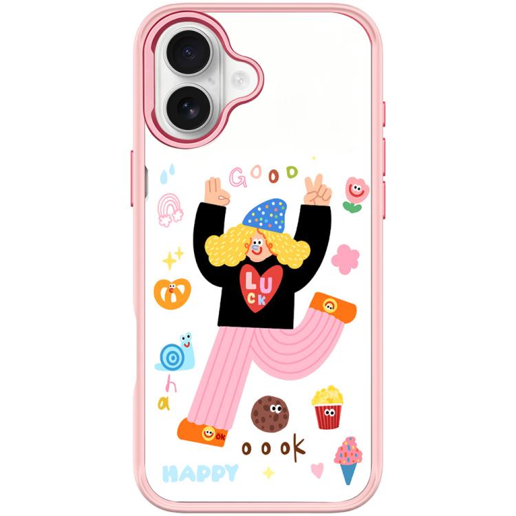For iPhone 16 Little Girl and Good Text Pattern Magnetic Phone Case