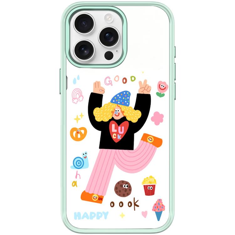 For iPhone 15 Pro Max Little Girl and Good Text Pattern Magnetic Phone Case