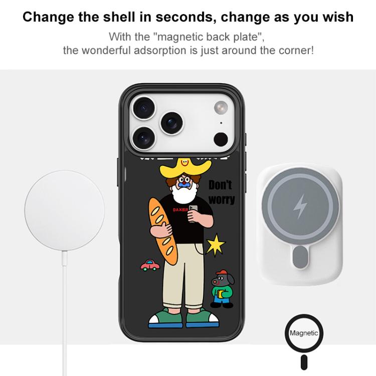 For iPhone 17 Not Anxiety Pattern Magnetic Phone Case