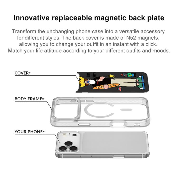 For iPhone 16 Pro Not Anxiety Pattern Magnetic Phone Case