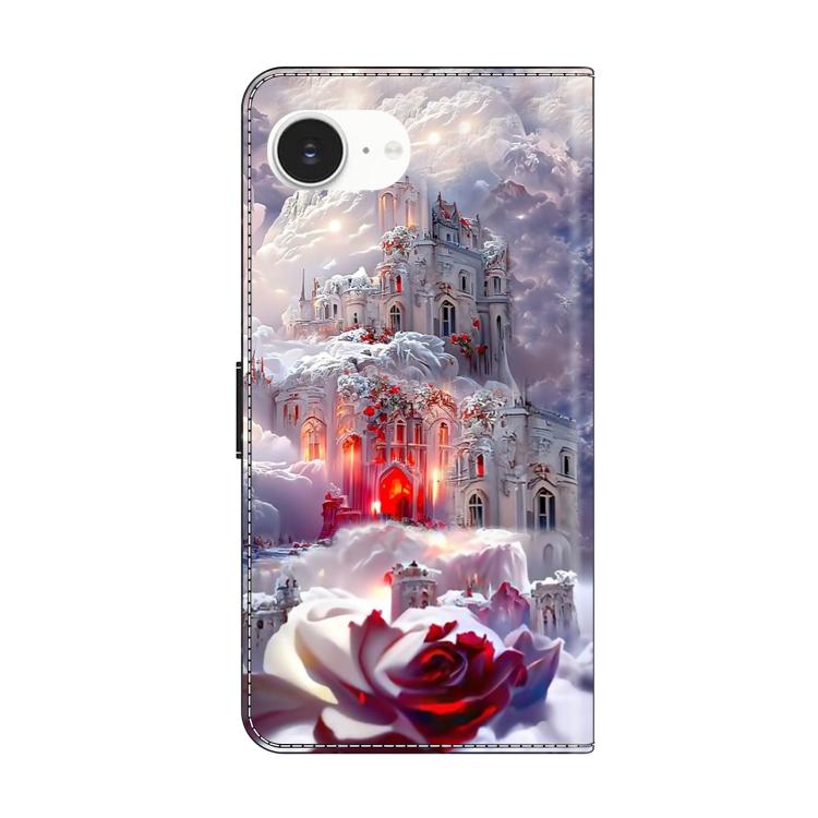For iPhone 17e / 16e Crystal-Like Painted Vegan Leather Phone Case