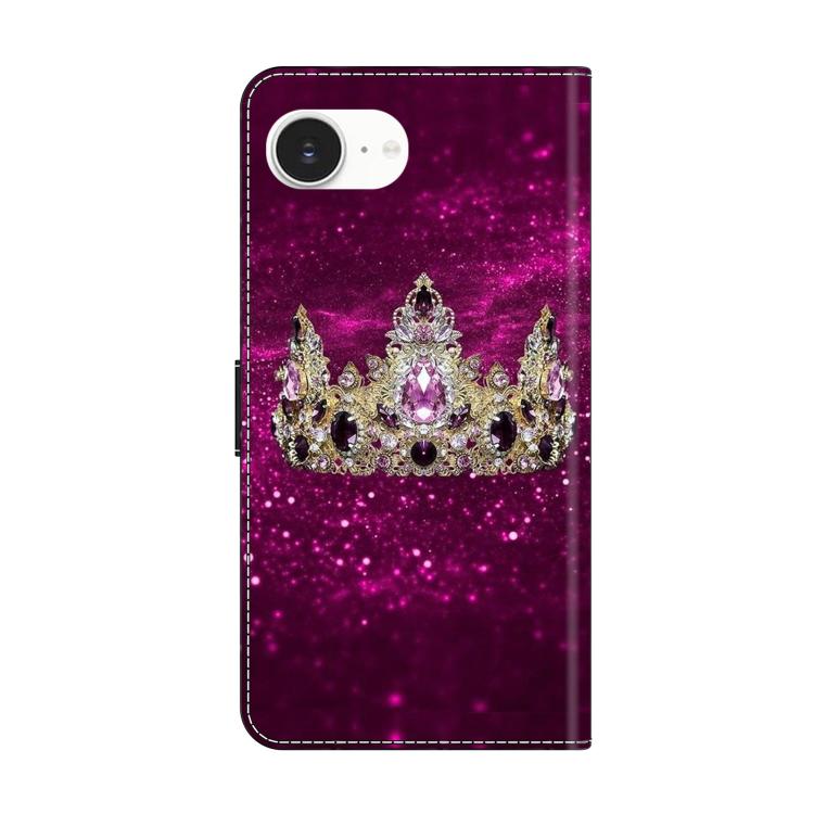 For iPhone 17e / 16e Crystal-Like Painted Vegan Leather Phone Case