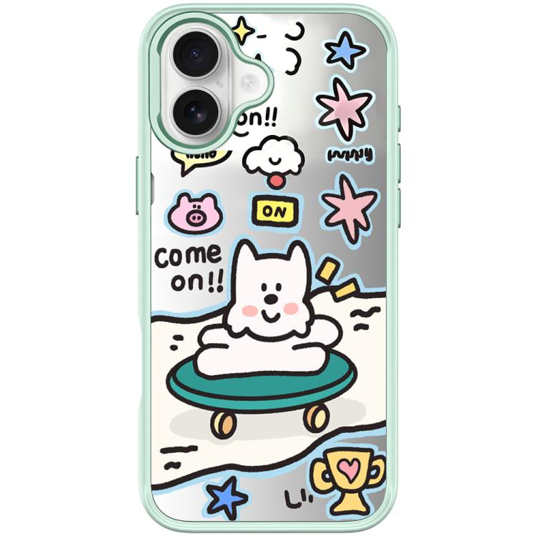 For iPhone 16 Plus Happy Weekend Pattern Magnetic Phone Case