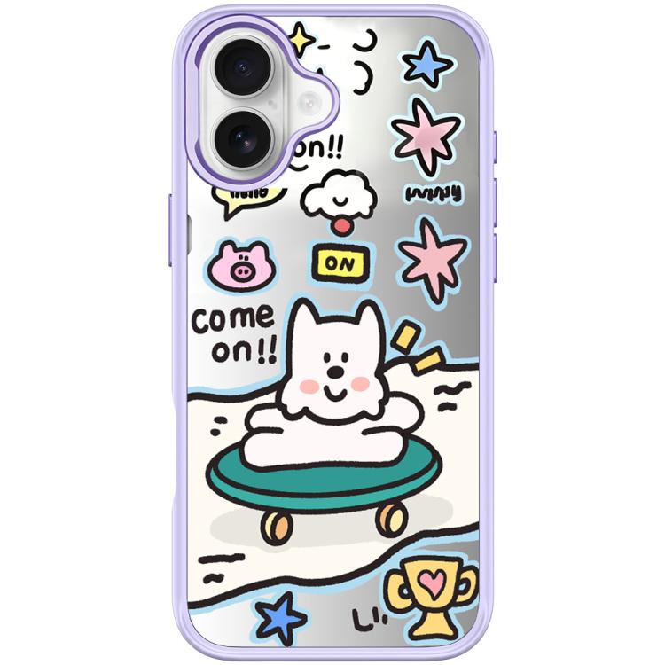 For iPhone 16 Plus Happy Weekend Pattern Magnetic Phone Case