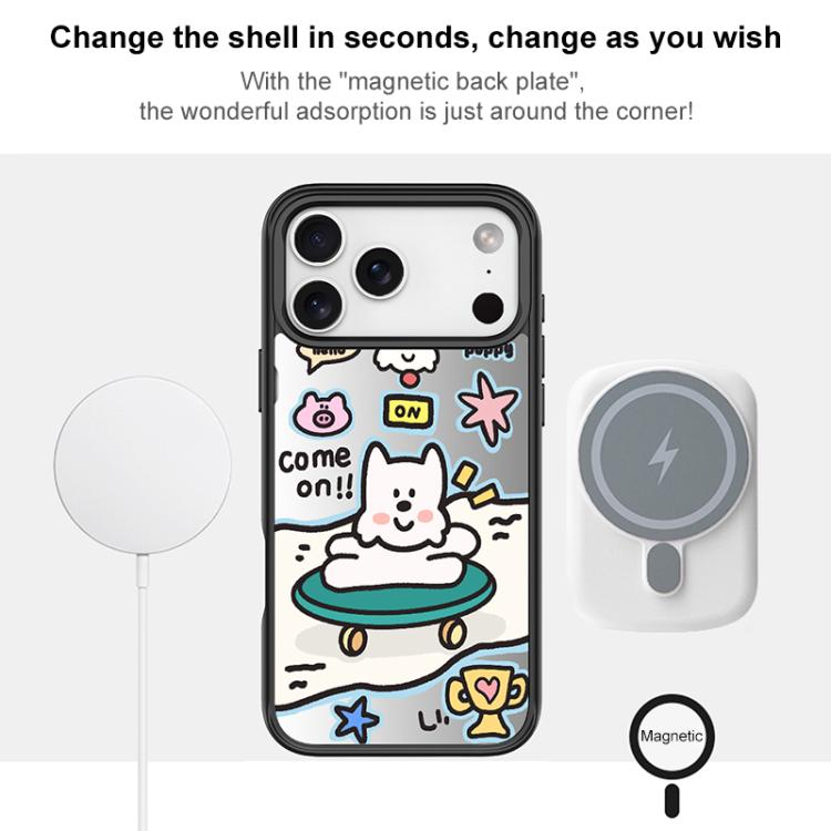 For iPhone 17 Pro Happy Weekend Pattern Magnetic Phone Case