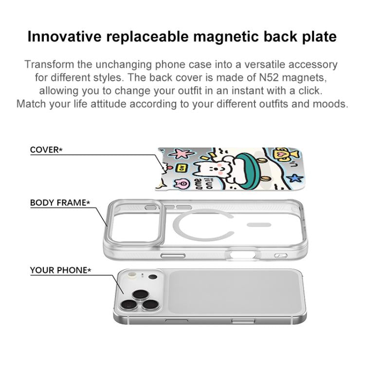 For iPhone 17 Pro Happy Weekend Pattern Magnetic Phone Case
