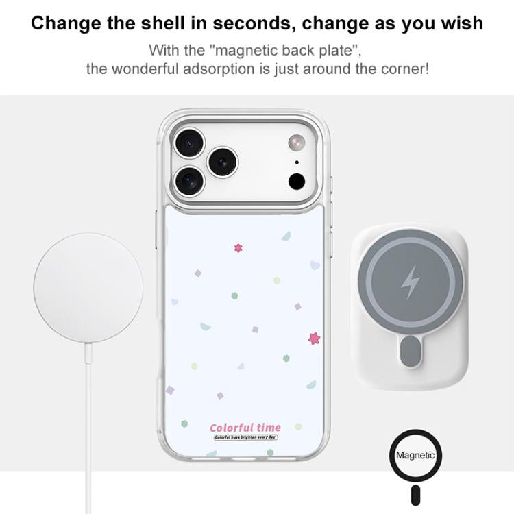 For iPhone 17 Colorful Stars Pattern Magnetic Phone Case
