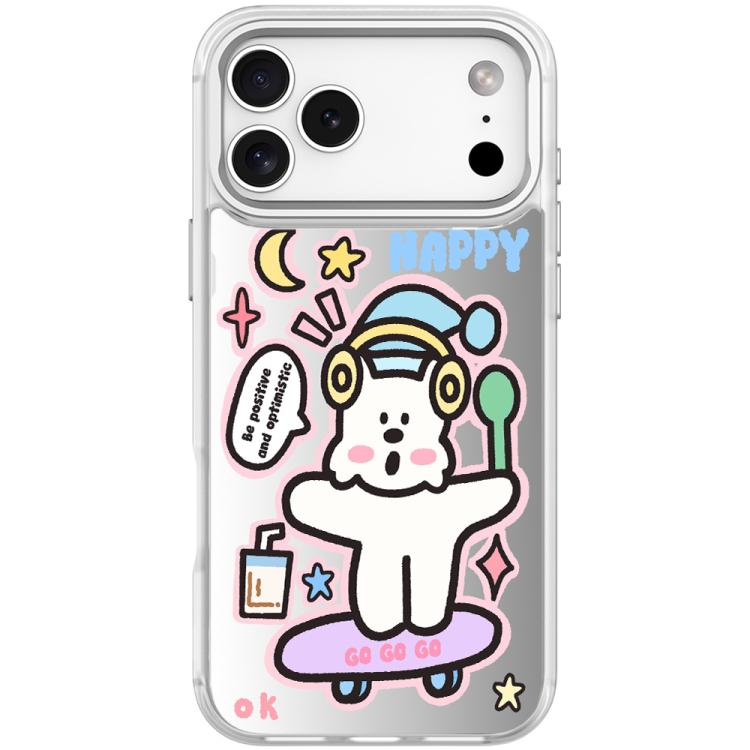 For iPhone 17 Pro Skateboarding Dog Pattern Magnetic Phone Case