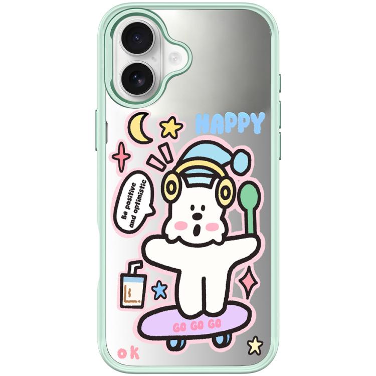For iPhone 16 Plus Skateboarding Dog Pattern Magnetic Phone Case