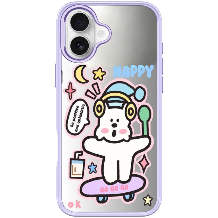 For iPhone 16 Plus Skateboarding Dog Pattern Magnetic Phone Case