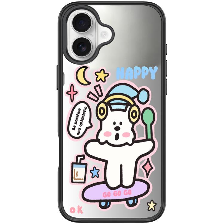 For iPhone 16 Skateboarding Dog Pattern Magnetic Phone Case
