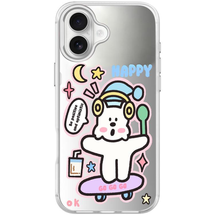 For iPhone 16 Skateboarding Dog Pattern Magnetic Phone Case
