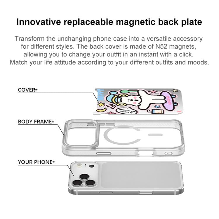 For iPhone 17 Pro Max Skateboarding Dog Pattern Magnetic Phone Case