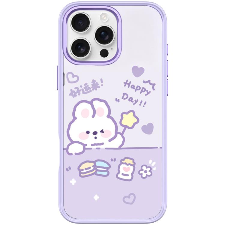 For iPhone 16 Pro Good Luck Star Rabbit Pattern Magnetic Phone Case
